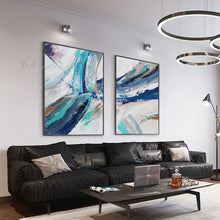Load image into Gallery viewer, 2PCS Poster Nordic Abstract Wall Art Canvas Handmade Oil Painting Hotel Home Decoration Modern Acrylic Mural Living Room Bedroom