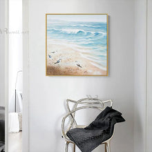 Загрузите изображение в программу просмотра галереи, Handmade Canvas Oil Painting Wall Decor Art Poster Home Porch Hotel Office Mural Modern Acrylic Abstract Seascape Custom Picture