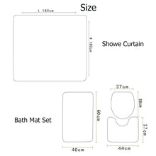 Carica l'immagine nel visualizzatore della Galleria, Pink Waterproof Bathroom Shower Curtain Flower Bath Curtain Sets Toilet Cover Non-Slip Mat Rug Carpet Set Home Decor Accessories