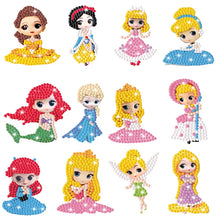 Laden Sie das Bild in den Galerie-Viewer, 5D-Diamant-Malerei-Aufkleber, einfach für Kinder, Disney-Prinzessin, Diamant-Kunst, Diamant-Mosaik-Aufkleber nach Zahlen, Kits für Kinder