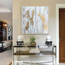 Cargar imagen en el visor de la galería, 100% Handmade Abstract Gold Foil Wall Painting Canvas Art Oil Painting Acrylic Interior Mural for Living Room Bedroom Restaurant
