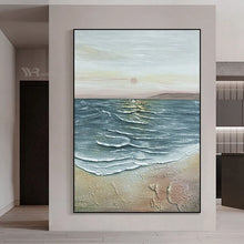 Load image into Gallery viewer, 3D Texture Canvas Art Mural Abstract Seascape Handmade Oil Painting Wall Decoration Poster Living Room Bedroom Restaurant Hotel