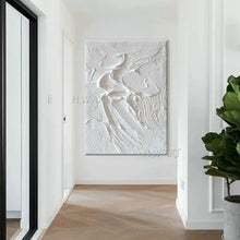 Laden Sie das Bild in den Galerie-Viewer, Abstract 3D Gold Thick Art Handmade Oil Painting Canvas White Paintings Wall Pictures Art Wall Artwork For Dining Room Unframed