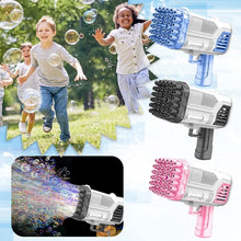 Load image into Gallery viewer, 36 Holes Automatic Bubbles Machine With Colorful Light Angel-Bazooka Bubbles Gun Strong Wind Gatling Bubbles Gun Birthday Party