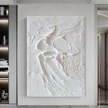 Laden Sie das Bild in den Galerie-Viewer, Abstract 3D Gold Thick Art Handmade Oil Painting Canvas White Paintings Wall Pictures Art Wall Artwork For Dining Room Unframed