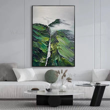 Load image into Gallery viewer, 3D Texture Art Canvas Abstract Green Mountain Handmade Oil Painting Wall Decoration Poster Living Room Bedroom Restaurant Mural