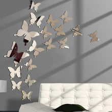 Load image into Gallery viewer, 12Pcs/lot 3D Butterfly Mirror Wall Sticker Decal Wall Art Removable Wedding Decoration Kids Room Decoration Sticker