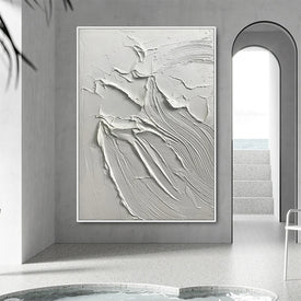 Arte abstracto pintado a mano, textura acrílica, arte de pared, lienzo blanco y negro, pintura al óleo abstracta moderna, decoración hecha a mano
