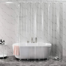 Charger l'image dans la galerie, Rideau de douche Transparent imperméable, doublure de rideaux de bain en plastique blanc, Transparent/rose, moisissure de salle de bain, PEVA, maison de luxe avec crochets
