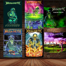 Laden Sie das Bild in den Galerie-Viewer, 90 x 150 cm Megadeths Rockband Tapisserie-Banner, Flagge, Club, Bar, Zimmer, Nachttisch, hängende Dekoration