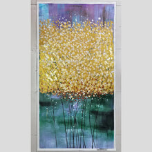 Загрузите изображение в программу просмотра галереи, Arthyx Hand Made Abstract Golden Tree Flowers Oil Painting On Canvas,Large Wall Art,Pictures For Entry & MudRoom,Home Decoration