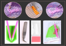 Cargar imagen en el visor de la galería, Pintura de diamantes 5D, punto de cruz de pavo real rosa, bordado de diamantes de animales, mosaico de imágenes de diamantes de imitación, arte para decoración del hogar