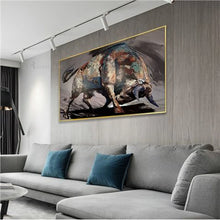 Load image into Gallery viewer, 100% Hand Painted Bull Canvas Art Oil Painting Wall Decor Mural Modern Acrylic Poster Unframed For Living Room Bedroom Bar Hotel