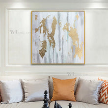 Cargar imagen en el visor de la galería, 100% Handmade Abstract Gold Foil Wall Painting Canvas Art Oil Painting Acrylic Interior Mural for Living Room Bedroom Restaurant