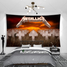 Carica l'immagine nel visualizzatore della Galleria, M-M Arazzo Rock Band Banner Decorazione estetica Heavy Metal Decorazione camera da letto Accessori estetici per la casa Art