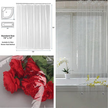 Charger l'image dans la galerie, Rideau de douche Transparent imperméable, doublure de rideaux de bain en plastique blanc, Transparent/rose, moisissure de salle de bain, PEVA, maison de luxe avec crochets