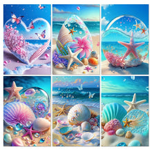Charger l'image dans la galerie, Peinture diamant thème coquillage fantaisie, paysage de bord de mer, broderie 5D, mosaïque, point de croix, Kit de décoration pour chambre de fille, cadeau de décoration d'intérieur