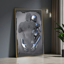 Load image into Gallery viewer, 3D Visual Gold Silver Wall Art Pictures Metal Modern Scandinavian Personalized Canvas Interior Paintings Prints Home Decor