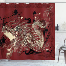 Charger l'image dans la galerie, Rideau de douche en tissu Polyester, thème fantaisie médiéval, Dragon violet, animaux magiques, ensemble de rideaux de salle de bain et de douche