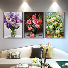 Cargar imagen en el visor de la galería, Pintura de diamante 5D DIY, pintura de bordado de diamantes de flores, mosaico de diamantes redondo completo, diamantes de imitación DIY, regalo de decoración del hogar