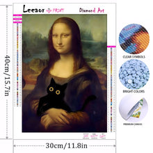 Load image into Gallery viewer, 5D Diamond Painting Funny Cute Black Cat Play Series Picture Embroidery Cross Stitch Kit Mosaic Picture Room Decor Picture Gifts