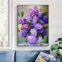 Cargar imagen en el visor de la galería, Pintura de diamante 5D DIY, arte de flores en maceta, mosaico de diamantes, taladro circular completo, bordado de diamantes de imitación, punto de cruz, decoración del hogar DIY