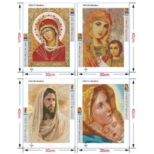 Cargar imagen en el visor de la galería, Pintura de diamante 5D religiosa Madonna Jesús, bordado de diamantes, mosaico DIY, punto de cruz redondo completo, decoración del hogar, promoción
