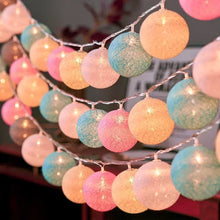 Load image into Gallery viewer, 20LED Ball String Lights Lantern Rattan Battery or USB Control Wedding Christmas Decor Lighting Home Party Garden Ornament Lamps