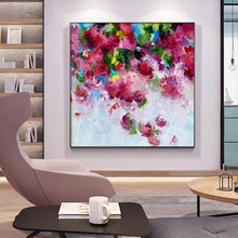 Загрузите изображение в программу просмотра галереи, Hand Painted Canvas Oil Painting Cuadros Grandes Modern Abstract Salon Bar Home Bedroom Wall Art Decorationmural Handmade Flower