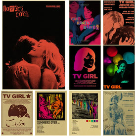 TV Girl Poster Retro Carta Kraft Stampe Amanti Rock Poster vintage Arte della parete Pittura Studio Casa Soggiorno Decorazione Immagine