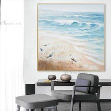 Загрузите изображение в программу просмотра галереи, Handmade Canvas Oil Painting Wall Decor Art Poster Home Porch Hotel Office Mural Modern Acrylic Abstract Seascape Custom Picture