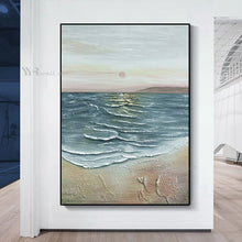 Load image into Gallery viewer, 3D Texture Canvas Art Mural Abstract Seascape Handmade Oil Painting Wall Decoration Poster Living Room Bedroom Restaurant Hotel