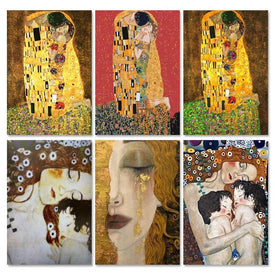 GATYZTORY Klimt Acrylic Painting by numbers Kill time Oil Handpainted Canvas painting Unique gift Wall Decor