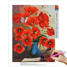 Cargar imagen en el visor de la galería, Pintura de diamante 5D DIY, florero, Kit de punto de cruz, arte de diamante completo, bordado, mosaico, imagen de rosa, decoración de regalo de diamantes de imitación