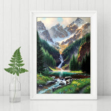 Cargar imagen en el visor de la galería, Pintura de diamante 5D DIY, Kit de punto de cruz de árbol y Luna, bordado de diamantes redondos AB, mosaico de velero, decoración del hogar