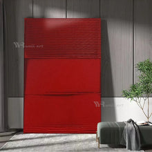 Cargar imagen en el visor de la galería, Abstract Handmade Canvas Oil Painting Wall Art Decor Poster Red Texture Acrylic Mural Living Room Bedroom Hotel Custom Picture