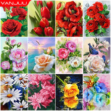 Laden Sie das Bild in den Galerie-Viewer, 5D DIY Diamant Malerei Blumenstrauß Rose Stickerei Kreuzstich Strass Mosaik Malerei voller Bohrer Dekoration Geburtstagsgeschenk
