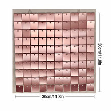Load image into Gallery viewer, 18pcs Golden Sequin Backdrop Panels for Wedding Party Baby Shower Background Wall Decor Shimmer Laser Backdrops Curtain 30x30cm