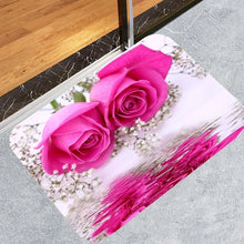 Carica l'immagine nel visualizzatore della Galleria, Pink Waterproof Bathroom Shower Curtain Flower Bath Curtain Sets Toilet Cover Non-Slip Mat Rug Carpet Set Home Decor Accessories
