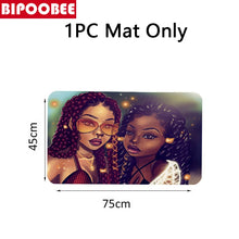 Laden Sie das Bild in den Galerie-Viewer, Afrikanischer starker Mann, sexy Mädchen, Duschvorhang-Set, Afro-Liebhaber, rutschfeste Teppiche, WC-Deckelbezug und Badematte, Badezimmer-Vorhänge-Set