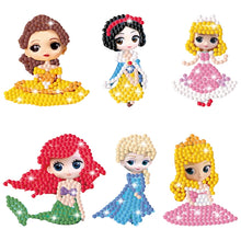 Laden Sie das Bild in den Galerie-Viewer, 5D-Diamant-Malerei-Aufkleber, einfach für Kinder, Disney-Prinzessin, Diamant-Kunst, Diamant-Mosaik-Aufkleber nach Zahlen, Kits für Kinder
