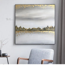 Laden Sie das Bild in den Galerie-Viewer, Abstract Gold Foil Landscape Hand Painted Oil Painting Canvas Decor Poster Wall Art Picture Living Room Bedroom Restaurant Hotel