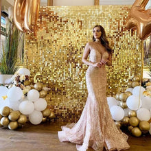 Load image into Gallery viewer, 2M Foil Curtain Shimmer Sequin Glitter Backdrop Background Wedding 30 40 50 Birthday Party Baby Shower Gender Reveal Decor