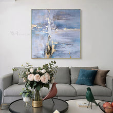 Laden Sie das Bild in den Galerie-Viewer, Abstract Light In The Blue Sky Wall Art Picture For Home Decor Handmade Acrylic Oil Painting On Canvas Hang Poster For Room