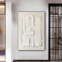 Загрузите изображение в программу просмотра галереи, Hand Painted Modern Wall Painting Art Heavy Textured Thick 3D Abstract White Black Oil Painting Canvas Picture Art Wall Artwork