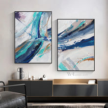 Load image into Gallery viewer, 2PCS Poster Nordic Abstract Wall Art Canvas Handmade Oil Painting Hotel Home Decoration Modern Acrylic Mural Living Room Bedroom