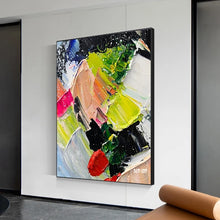 Laden Sie das Bild in den Galerie-Viewer, Rahmenlose Leinen-Leinwand, handgefertigt, abstrakte Messerstruktur, abstraktes Ölgemälde, Leinwand, Wanddekoration, Kunst, heiß verkaufte Acrylkunst