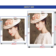 Cargar imagen en el visor de la galería, Pintura de diamante cuadrado completo mujer abstracta 5D bordado de diamantes retrato decoración del hogar arte de diamante