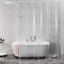 Charger l'image dans la galerie, Rideau de douche Transparent imperméable, doublure de rideaux de bain en plastique blanc, Transparent/rose, moisissure de salle de bain, PEVA, maison de luxe avec crochets
