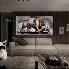 Load image into Gallery viewer, 100% Hand Painted Bull Canvas Art Oil Painting Wall Decor Mural Modern Acrylic Poster Unframed For Living Room Bedroom Bar Hotel